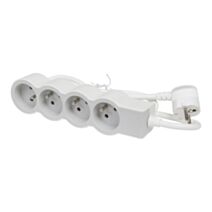 Multiprise 4 prises 2P+T 3G 1,5mm² 3m Blanc/Gris Clair