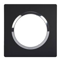 Plaque 1 Poste Carré Dooxie Noir Chrome - LEGRAND