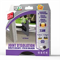 Joint isolation adhésif phonique/thermique 7,5m noir - ELLEN