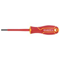 Tournevis plat électricien isolé 3x75mm chrome vanadium - INVENTIV