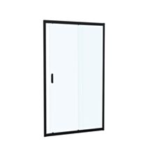 Porte douche coulissante 2 volets verre transparent 140cm noir mat - INVENTIV