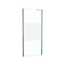 Retour fixe douche à associer verre sérigraphié 80cm chromé brillant - INVENTIV
