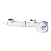 Tubulure de raccordement + siphon extraplat intégré évier 2 bacs - INVENTIV