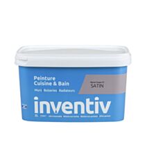 Peinture Cuisine&bain Marron taupe 5 Satin 2L - INVENTIV