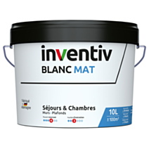 Peinture murs et plafonds Blanc mat 10L - INVENTIV
