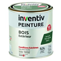Peinture Extérieure Bois 10 ans Vert Pin Satin 0,5L - INVENTIV