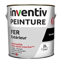 Peinture extérieure fer Garantie 8 ans noir mat 2 L - INVENTIV