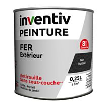 Peinture fer brillante Noir martelé 0,25L - INVENTIV