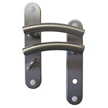 Poignées de porte à verrou Josy nickelé mat entraxe 165mm - B BEAUTY