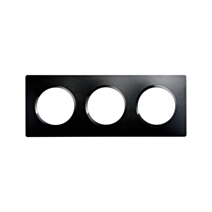 Plaque 3 Postes Eclipse Noir - INVENTIV