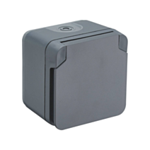 Prise 2P+T étanche Terra IP55 Anthracite - INVENTIV