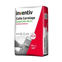 Colle carrelage Int/Ext jusqu'à 40x40cm gris 25kg - INVENTIV