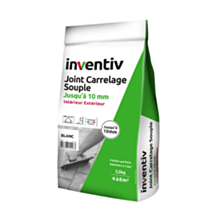 Joint carrelage souple Int/Ext jusquà 10mm gris 5kg - INVENTIV