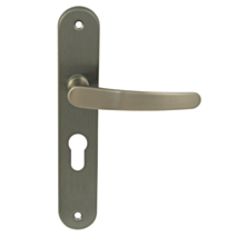2 poignées de porte Abel entraxe 195 cylindre alu/acier noir mat - INVENTIV