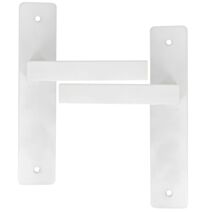 2 poignées de porte Aya entraxe 165 sans trou alu/acier blanc mat - INVENTIV