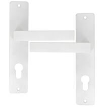 2 poignées de porte Béa entraxe 195 cylindre alu blanc mat - INVENTIV