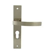 2 poignées de porte Mael entraxe 195 cylindre alu/acier nickel mat - INVENTIV