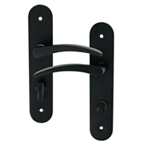 2 poignées de porte Tani entraxe 165 condamnation alu/acier noir mat - INVENTIV