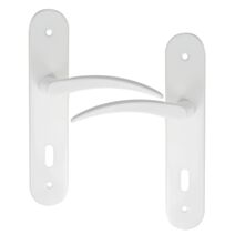 2 poignées de porte Tani entraxe 165 clé aluminium blanc - INVENTIV