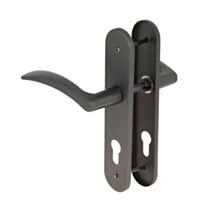 2 poignées de porte Tani entraxe 165 cylindre alu/acier gris foncé - INVENTIV