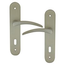 2 poignées de porte Tani entraxe 165 clé aluminium finition inox - INVENTIV
