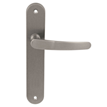 2 poignées de porte Abel entraxe 195 sans trou alu/acier nickel mat - INVENTIV