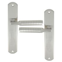 2 poignées de porte Adan entraxe 195 sans trou alu/acier nickel - INVENTIV