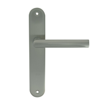 2 poignées de porte Ally entraxe 195 sans trou alu/acier nickel mat - INVENTIV