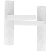 2 poignées de porte Béa entraxe 195 sans trou aluminium blanc mat - INVENTIV