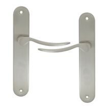 2 poignées de porte Ezia entraxe 195 sans trou alu/acier nickel mat - INVENTIV