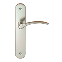2 poignées de porte Nodja entraxe 195 sans trou aluminium fini inox - INVENTIV