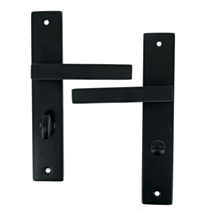 2 poignées de porte Nodja entraxe 195 clé aluminium finition inox - INVENTIV