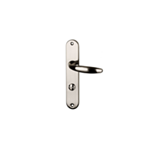 Poignée de porte Pablo entraxe 195 condamnation nickel alu  - INVENTIV