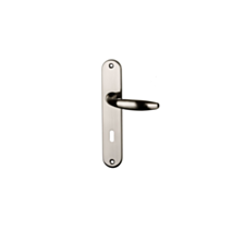 Poignée de porte Pablo entraxe 195 clé nickel alu  - INVENTIV