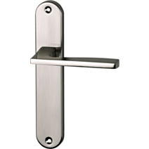 Poignée de porte Val entraxe 195 bec de cane nickel alu  - INVENTIV