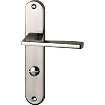 Poignée de porte Val entraxe 195 condamnation nickel alu  - INVENTIV