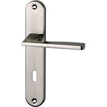 Poignée de porte Val entraxe 195 clé nickel alu  - INVENTIV