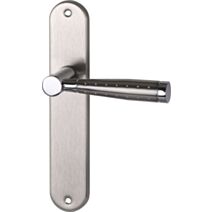 Poignée de porte Elio entraxe 195 bec de cane nickel alu  - INVENTIV