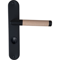 Poignée de porte Ruby entraxe 195 condamnation noir bois  - INVENTIV