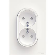 Double prise avec terre verticale Odace blanc - SCHNEIDER ELECTRIC