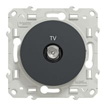 Prise tv à assembler Odace gris anthracite - SCHNEIDER ELECTRIC