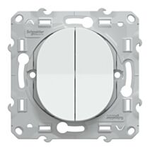 Double interrupteur va-et-vient à assembler Ovalis blanc - SCHNEIDER ELECTRIC
