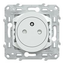 Prise avec terre affleurante avec griffes Ovalis blanc - SCHNEIDER ELECTRIC