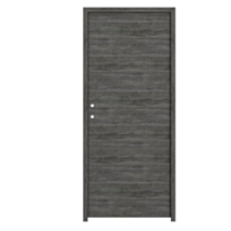 Bloc porte mélaminé anthracite poussant gauche 83cm - BALLAY