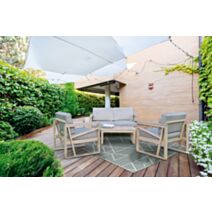 Salon bas 4 places Acacia FSC Structura Blanc/Ecru