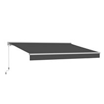 Store banne manuel semi-coffre Aurea 3,95x3m gris