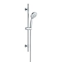 Kit barre de douche 3 jets chrome