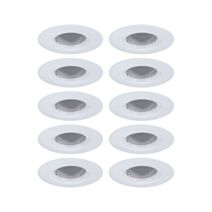 10 spots LED encastrés fixes ronds GU10 blanc 10W - PAULMANN
