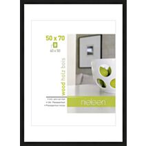 Cadre photo Apollon bois 50x70cm pour photo 40x50cm noir - NIELSEN
