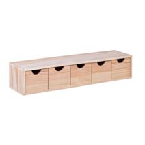 Mini-bloc 5 tiroirs Pin massif Brut L57xH,11,3xP14cm - LUSIMAT